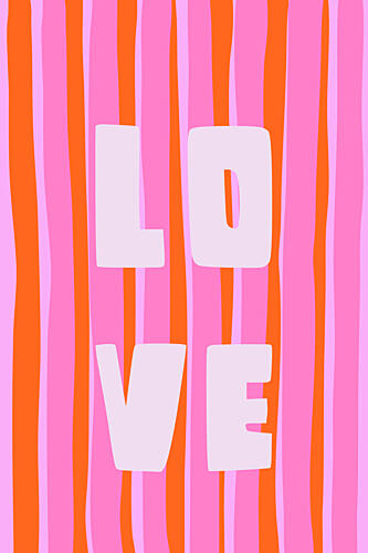 Vibrant Love Stripes Art Print