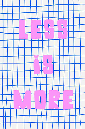 Less Is More Pink Grid Art Print