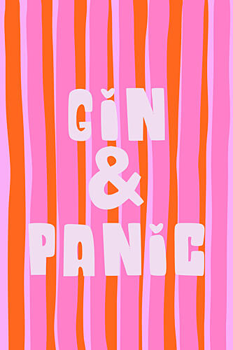 Groovy Gin Panic Stripes Art Print