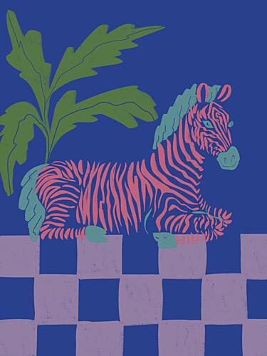 Vibrant Pink Zebra Art Print