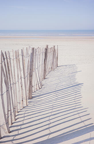 Beach Fence Shadows Art Print by Christa Stroo