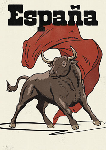 Powerful Spanish Bull Art Print by Nicholas