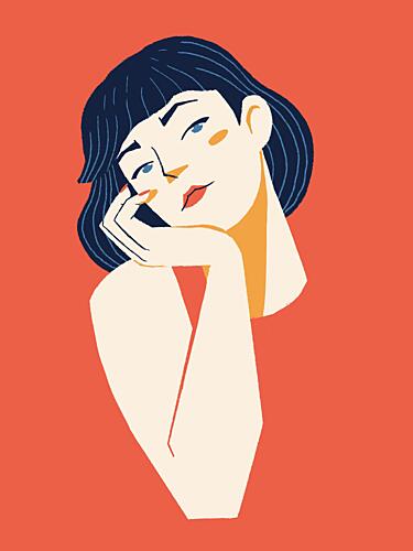 Pensive Woman Portrait Art Print by Monika Gregulska