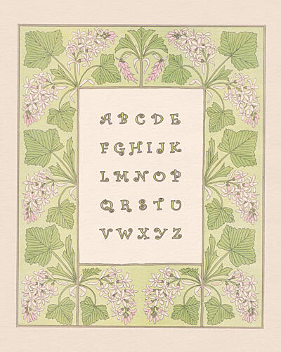Botanical Alphabet Frame Art Print by Wild Violets