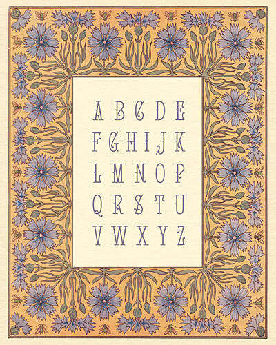 Elegant Botanical Alphabet Art Print by Wild Violets