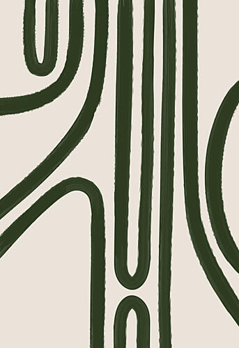 Organic Green Lines Art Print