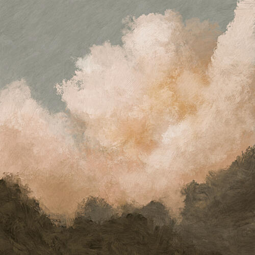 Serene Mountain Clouds Montagne reproduction