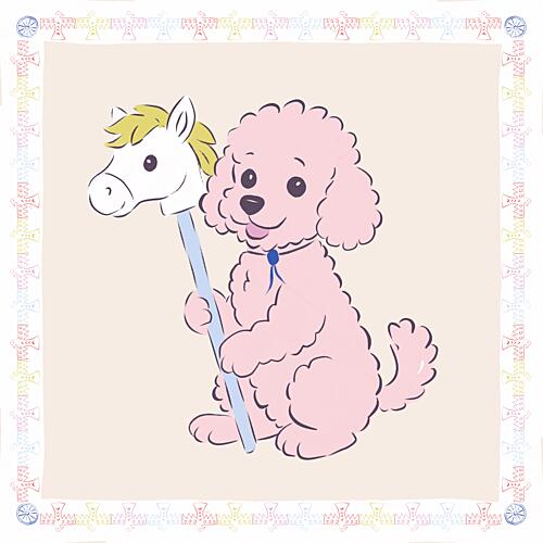 Cute Pink Poodle Playtime Art Print by Radhika Modi