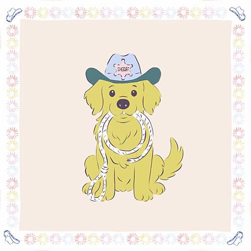 Cute Cowboy Dog Art Print