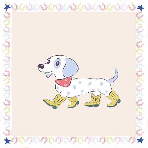 Cowboy Dog in Boots Art Print