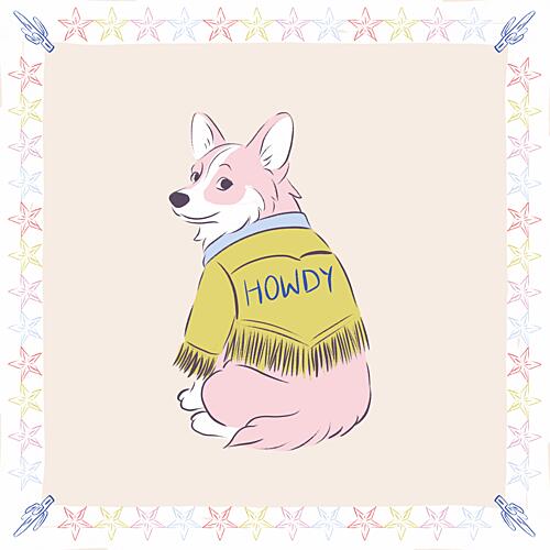 Cute Howdy Corgi Art Print by Radhika Modi