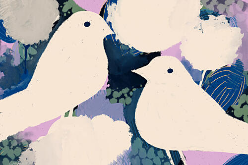 Petalbirds Art abstrait reproduction