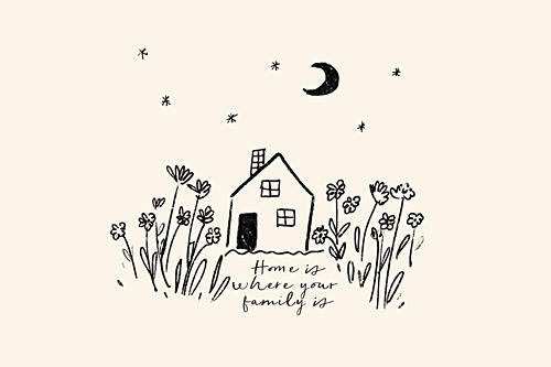 Cozy Family Home Night Art Print by Treechild