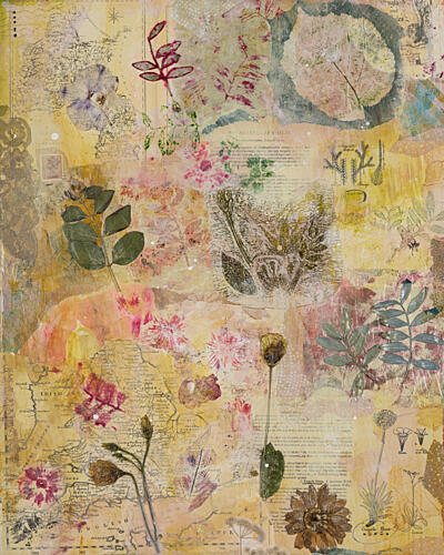Botanical Map Collage Art Print by Anna Berends van Loenen