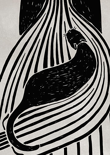 Elegant Striped Cat Art Print