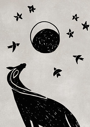 Howling Wolf Moon Art Print