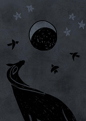 Howling Wolf Moon Art Print