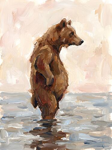 Standing Brown Bear Art Print