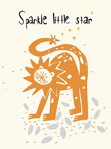 Sparkle Little Lion Art Print by Annick