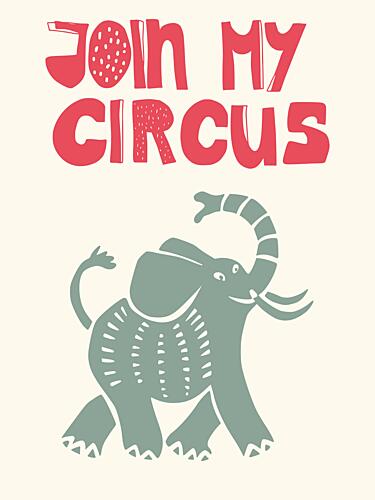 Join My Circus Elephant Art Print