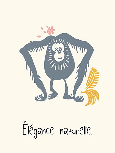 Happy Orangutan Illustration Art Print by Annick
