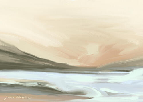 Serene Abstract Horizon Art Print by Jenna Alheit