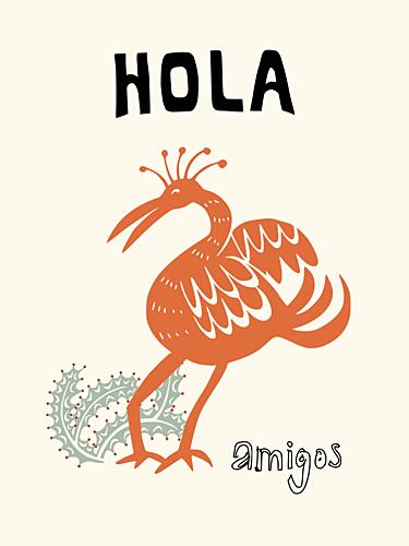 Hola Amigos Bird Art Print