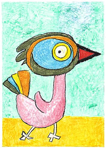 Whimsical Colorful Bird Art Print