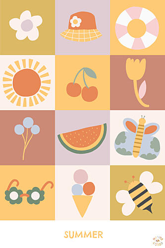 Happy Summer Elements Art Print by Menina Lisboa