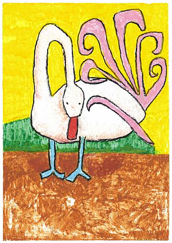 Whimsical Pink Bird Art Print