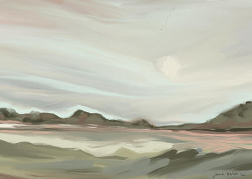 Serene Abstract Landscape Art Print by Jenna Alheit