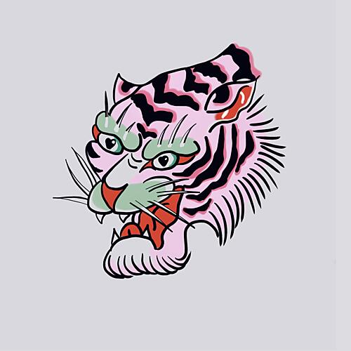 Pink Roaring Tiger Art Print by Mela Patterns