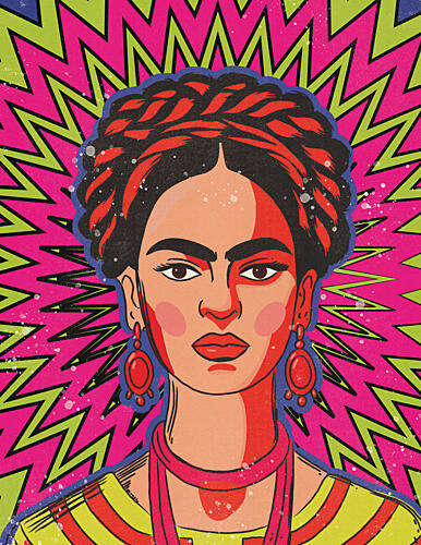 Vibrant Frida Kahlo Art Print by Nicholas