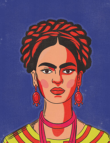 Colorful Braided Portrait Art Print by Nicholas