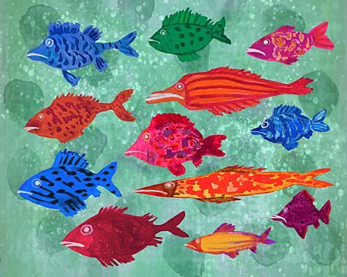 Colorful Ocean Fish Océan reproduction