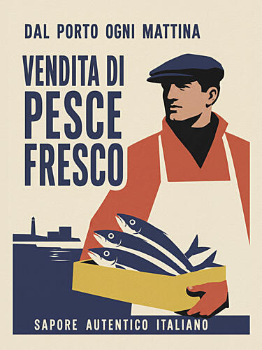 Italian Fish Market Art Print