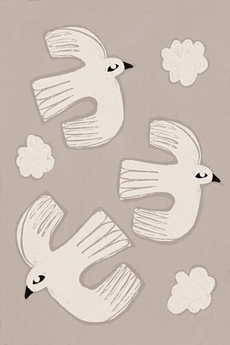 Peaceful White Birds Flying Animaux reproduction