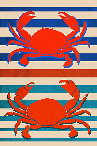 Nautical Red Crabs Art Print