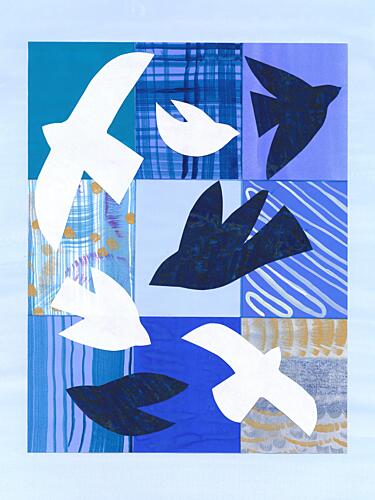 Abstract Flying Birds Art Print