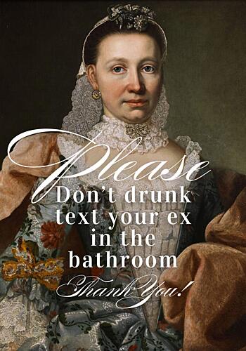 Witty Bathroom Advice Art Print