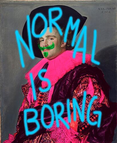Normal Is Boring Portrait Art Print