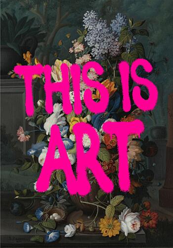 Pink Graffiti Floral Still Life Art Print
