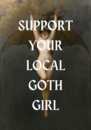 Flying Goth Girl Art Print