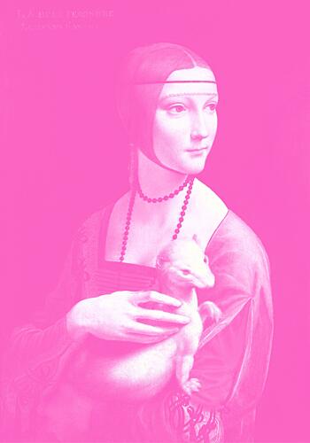 Pink Renaissance Lady with Ermine Renaissance reproduction