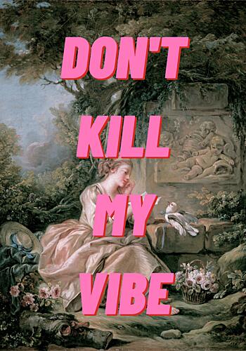 Rococo Woman Pink Vibe Art Print