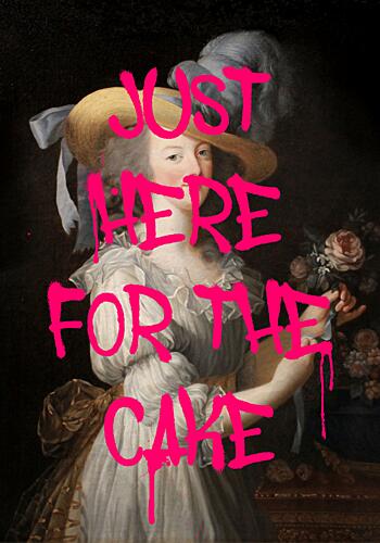 Lady Just Here for Cake Art Print