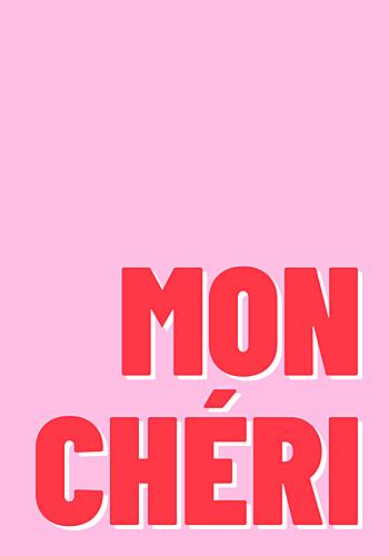 Mon Cheri Love Typography Art Print