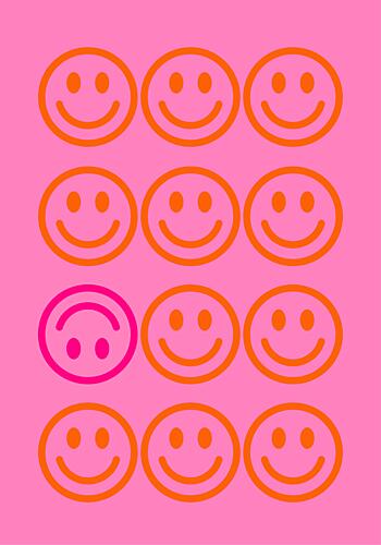 Happy and Sad Smileys Art Print