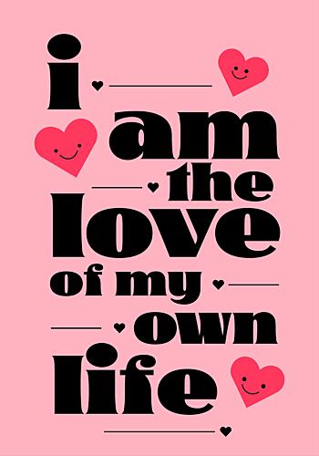 Self Love Pink Hearts Art Print