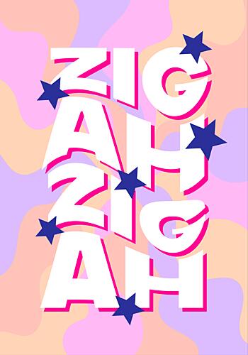 Colorful Zig a Zig Ah Art Print